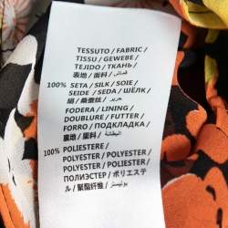 Pre Owned McQ by Alexander McQueen Black Floral Print Silk Midi Dress S