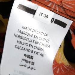 Pre Owned McQ by Alexander McQueen Black Floral Print Silk Midi Dress S