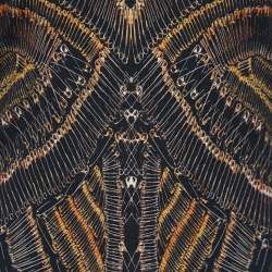 Pre Owned McQ by Alexander McQueen Black Safety Pin Print Knit Bodycon Dress L