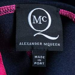 مملوكة مسبقًا McQ by Alexander McQueen Navy Blue Neoprene Bustier Dress M  