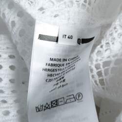 Pre Owned McQ by Alexander McQueen White Eyelet Embroidered Cotton Shirtdress S