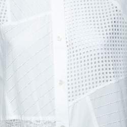 Pre Owned McQ by Alexander McQueen White Eyelet Embroidered Cotton Shirtdress S
