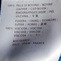 Pre Owned McQ by Alexander McQueen Blue Leather Belted Moto Jacket S