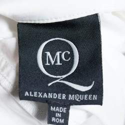 Pre Owned Alexander McQueen White Cotton Asymmetric Button Detail Oversized Shirt S