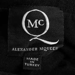 Pre Owned McQ by Alexander McQueen Black Jersey Embroidered Mini Skirt S