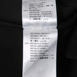 Pre Owned McQ by Alexander McQueen Black Crepe Rhinestone Embellished Cape Effect Midi Dress M