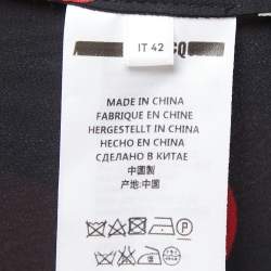 Pre Owned McQ by Alexander McQueen Black Polka Dotted Synthetic Button Front Maxi Dress M