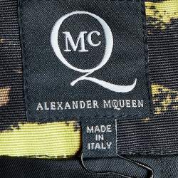 Pre Owned McQ by Alexander McQueen Black Printed Textured Cotton Mini Skirt S