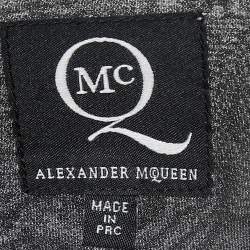 McQ by Alexander McQueen Black Crepe Button Front Flared Short Shirt Dress M