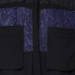 McQ by Alexander McQueen Black Crepe Button Front Flared Short Shirt Dress M