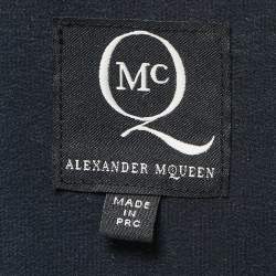Pre Owned McQ by Alexander McQueen Navy Blue Zipper Detail Sleeve Oversized Blouse S