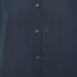 Pre Owned McQ by Alexander McQueen Navy Blue Zipper Detail Sleeve Oversized Blouse S