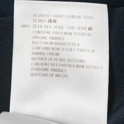 Pre Owned McQ by Alexander McQueen Navy Blue Zipper Detail Sleeve Oversized Blouse S