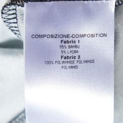 Pre Owned McQ by Alexander McQueen Black Printed Knit & Tulle Midi Dress M