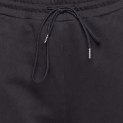 Pre Owned McQ by Alexander McQueen Black Cotton Knit & Lace Hem Pants S