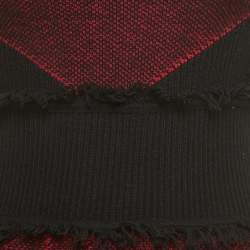 Pre Owned McQ by Alexander McQueen Red/Black Wool Fringed Mini Dress M