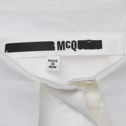 Pre Owned McQ by Alexander McQueen White Cotton Pleated Sleeveless Blouse S