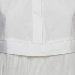 Pre Owned McQ by Alexander McQueen White Cotton Pleated Sleeveless Blouse S