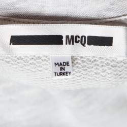 Pre Owned McQ by Alexander McQueen Grey Cotton Crystal Embellished Mini Dress M