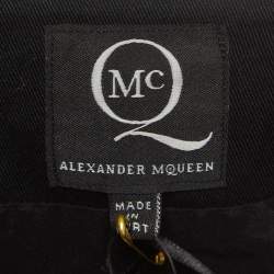 McQ by Alexander McQueen Black Contrast Piping Cotton Flared Mini Skirt S