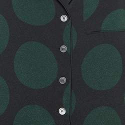 McQ by Alexander McQueen Black/Green Polka Dots Crepe Pajama Set S