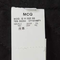 Pre Owned McQ by Alexander McQueen Black Leather Fringe Detailed Vest S