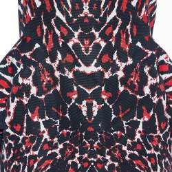Pre Owned McQ by Alexander McQueen Black Printed Cotton Halter Neck Mini Dress S
