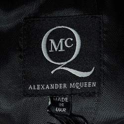 Pre Owned McQ by Alexander McQueen Black Printed Cotton Halter Neck Mini Dress S