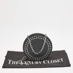 McQ by Alexander McQueen Black Leather Studded Round Chain Pouch