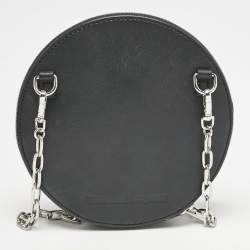 McQ by Alexander McQueen Black Leather Studded Round Chain Pouch