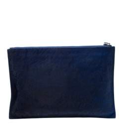 Pre Owned MCQ by Alexander McQueen Blue Calfhair Bullet Kicks Clutch