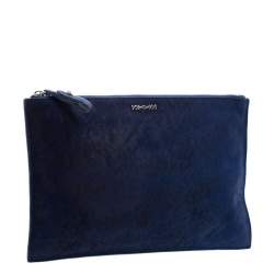 Pre Owned MCQ by Alexander McQueen Blue Calfhair Bullet Kicks Clutch