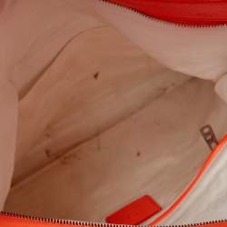 Pre Owned McQ by Alexander McQueen Neon Orange Laser Cut Fold Over Clutch