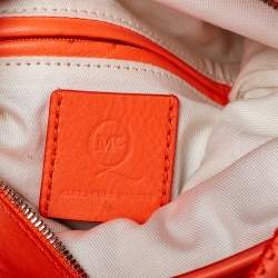 Pre Owned McQ by Alexander McQueen Neon Orange Laser Cut Fold Over Clutch