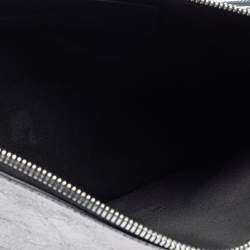 Pre Owned MCQ by Alexander McQueen Metallic Silver Leather Wristlet Clutch