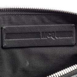 Pre Owned MCQ by Alexander McQueen Metallic Silver Leather Wristlet Clutch