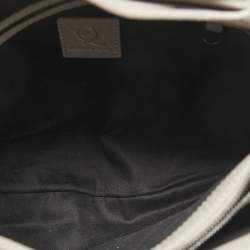 Pre Owned McQ by Alexander McQueen Grey Pebbled Leather Frame Flap Tote