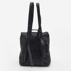 Pre Owned McQ by Alexander McQueen Black Leather Metal Detail Backpack