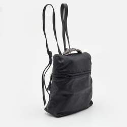 Pre Owned McQ by Alexander McQueen Black Leather Metal Detail Backpack