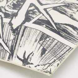 Pre Owned McQ by Alexander McQueen White/Black Manga Print Leather Zip Pouch