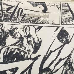 Pre Owned McQ by Alexander McQueen White/Black Manga Print Leather Zip Pouch