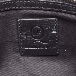 Pre Owned McQ by Alexander McQueen White/Black Manga Print Leather Zip Pouch