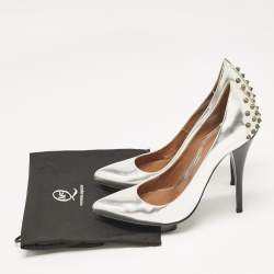 McQ by Alexander McQueen Silver Leather Platform Pumps Size 39