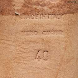 Pre Owned McQ by Alexander McQueen Gold Leather  Embellished Platform Sandals Size 40