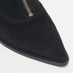 Pre Owned McQ by Alexander McQueen Black Suede Zip Up Ankle Boots Size 39