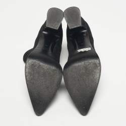 Pre Owned McQ by Alexander McQueen Black Suede Zip Up Ankle Boots Size 39