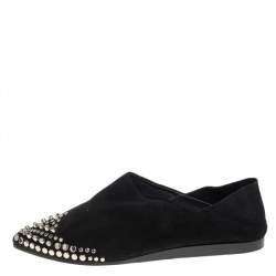 مملوكة مسبقًا McQ by Alexander McQueen Black Suede Liberty Folding Flats Size 38