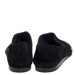 مملوكة مسبقًا McQ by Alexander McQueen Black Suede Liberty Folding Flats Size 38