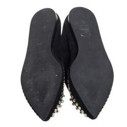 مملوكة مسبقًا McQ by Alexander McQueen Black Suede Liberty Folding Flats Size 38