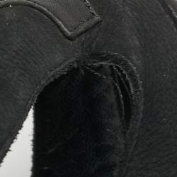 Pre Owned MCQ by Alexander MCQueen Black Nubuck and Leather Ankle Strap Sandals Size 38